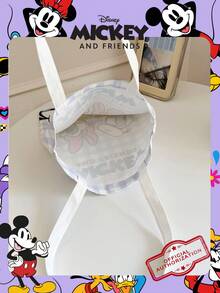 1 pieza Bolsa de lona con estampado oficial de Disney Pato Donald/Pato Daisy, bolso de mano de dibujos animados lindo para niñas, bolsa tote de gran capacidad, bolsa de compras plegable, bolso de hombro ligero, adecuado para estudiantes/estudiantes universitarios/adolescentes/jóvenes, adecuado para uso diario/salidas/compras/desplazamientos - Azul - Ver 5