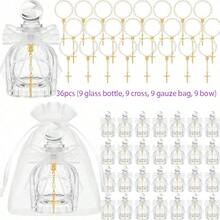 4/12/24/36 Pieces/Set (24 Pieces Including 6 Glass Bottles, 6 Rose Bead Bracelets, 6 Lace Bows, 6 Gauze Bags) Church Ceremony Supplies Ideal Gift For First Baptism Ceremony Wedding And Birthday Celebration Party Decorations - View 11