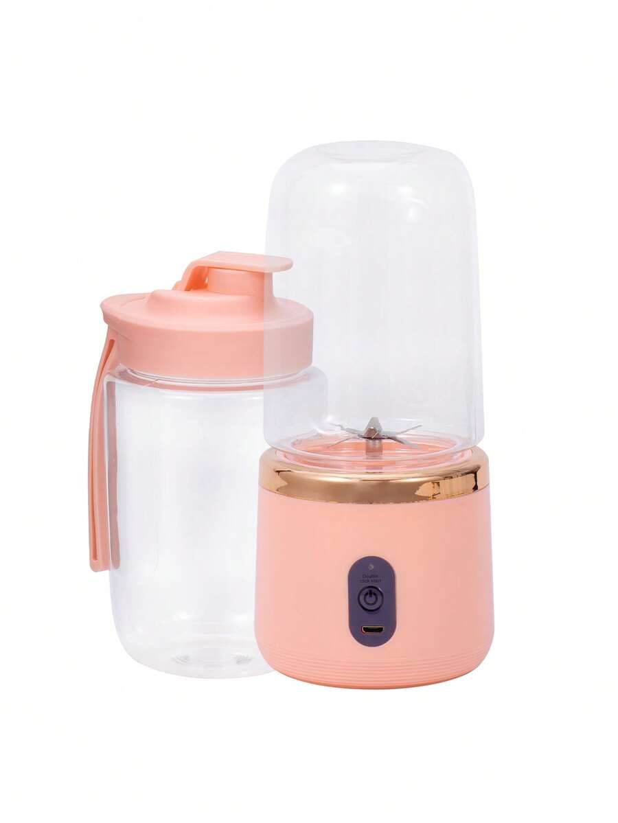 Blue/Pink Portable Juice Blender, 800mAh Rechargeable, With 6-Blade Fruit Juicer, Suitable For Sports, Travel, Outdoor, Small Electric Mini Blender