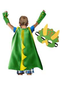 1pc Kids Dinosaur Cloak With Mask, Dragon Wing Cape, Suitable For Halloween Cosplay And Christmas Costume, Ideal Dinosaur Themed Gift For Boys And Girls - Multicolor - View 2