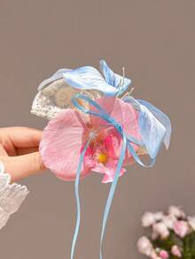 1 Stück Mädchen Mori-Stil blaue Spitzenblumen-Haarspange, geeignet für Strandurlaub, Ausflüge und Fotoshootings - Verschiedenfarbig - Übersicht 6