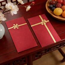6/12pcs High-Quality Red Envelopes With Popular Gold Butterfly Ribbon Pattern, Suitable For Lunar New Year, Birthday, Wedding, Valentine's Day, Party Gift Bags, Cash Envelopes - View 5