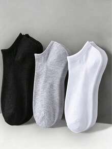30/20/10/5/1雙女款隱形短襪，白色、灰色、黑色，可愛女襪，秋冬春夏四季通用，透氣網眼細節，導軌式通風孔設計，吸濕排汗，柔軟光滑，適合各種節日、運動、休閒、商務及日常穿著，隨機配色組合 - 彩色 - 查看 1