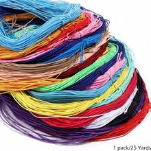 1mm 25 Yards Braided Elastic Cord Beading String Elastic Rope Fabric Craft Cord Jewelry Making 17 Colors - Elastic Rope - View 2