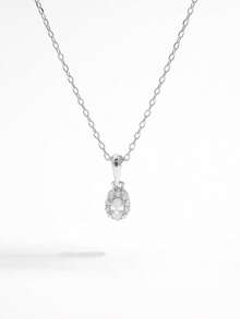 Vaerine 1 Set Elegant Luxurious Sparkling Classic 925 Silver Zirconia Oval Jewelry Set For Banquet Wedding Matching Gift - Oval Set - View 5