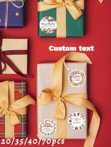 20/30/40/60pcs Personalized Christmas Stickers/Personalized Christmas Gift Labels/Santa Claus Gift Stickers/Merry Christmas Stickers/Christmas Labels/Christmas Gift Labels/Santa Claus Stickers/Envelope Seal Stickers/Personalized Christmas Stickers - Multicolor - View 13