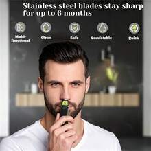 Blade+ 鼻毛與耳毛修剪器替換刀頭 1入，適用於 QP2520 QP2530 QP6510 QP6520 電動刮鬍修剪器 - 黑色鼻毛器+刀頭 - 查看 6