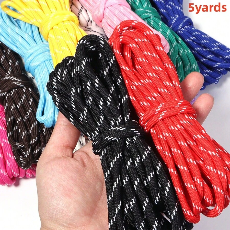 5 Yardas/Paquete Cuerda Trenzada de Poliéster, Cuerda de Escalada de Poliéster con Núcleo Bicolor, Cuerda Trenzada Hecha a Mano de 5mm - Cuerda de Versátil Adecuada para Correas de Mascotas, Manualidades de Encaje y Proyectos DIY, Cadenas de Teléfono, Llaveros, Accesorios de Ropa y Bolsos