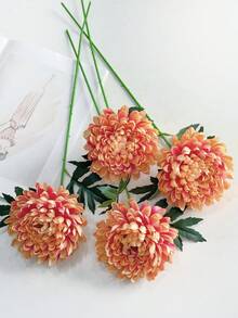 1/3/6 piezas Crisantemos artificiales, flores falsas de 50 cm, para pared, sala de estar, dormitorio, boda, decoración de fiesta, relleno de escritorio, hogar, decoración de escritorio, cocina, boda, mesa de comedor, centro de mesa, oficina, jardín, exterior, casa, decoración de patio, decoración de primavera verano otoño invierno - Champán - Ver 7