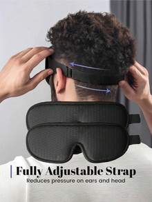 1/2件 3D睡眠眼罩，100%遮光，柔軟舒適，助眠眼罩，旅行必需品，適用於學校、返校、旅行、居家及其他場合 - 彩色 - 查看 16