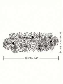 Lace Halloween Table Runner, Spider Web Pattern, Suitable For Fireplace Mantel, Kitchen, Party And Patio - Multiple Styles - View 3