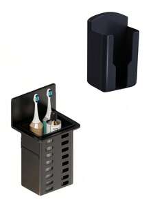 3pcs/2pcs/1pc Wall-Mounted Storage Rack, No-Drill Wall-Mounted, Bathroom Cosmetic Storage Rack, Comb And Makeup Brush Storage Rack, Can Store Toothbrush, Toothpaste, Comb, Razor, Suitable For Kitchen, Dining Room, Bathroom And Other Places Bathroom Accessories - Black - View 12