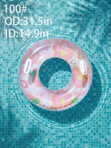 Pink Floral Print Swim Ring, Cute Glitter Pool Float With Mermaid Tail, Suitable For Adults And Children Summer Use - Multicolor - View 13