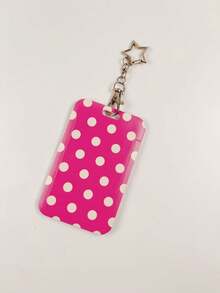 1pc Polka Dot Pattern Fashionable Personalized Retractable Card Holder, Whale Shark Print Keychain Pendant Bag Charm, Student ID Bus Card Protective Sleeve, Suitable For Office Workers And Students Daily Use - Rectangle - View 16