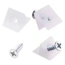 60pcs Plastic Wedge Spacers With Screws For Bottom Support, Corner Bracket Fasteners For Cabinet And Bookshelf Repair - 60pcs - View 7