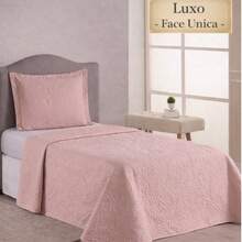 Luxury Single Bedspread, One-Sided, 2 Pieces, Ultrasonic Quilting, 11 Colors Available - Rusty Rose - View 1