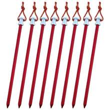 Estacas para tienda de campaa, 9 pulgadas, ligeras, de aleacin de aluminio, para camping, senderismo, manta de picnic, alfombra de playa, valla de patio, 10 unidades - Rojo - Ver 6