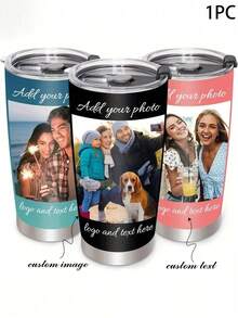 20 Oz Custom Stainless Steel Travel Cup - Can Print Photos And Text, Double-Layer Insulation Design, Gift For Birthdays, Anniversaries, Mother's Day, Father's Day, Graduation Gift, Personalized Gift - Multicolor - View 1