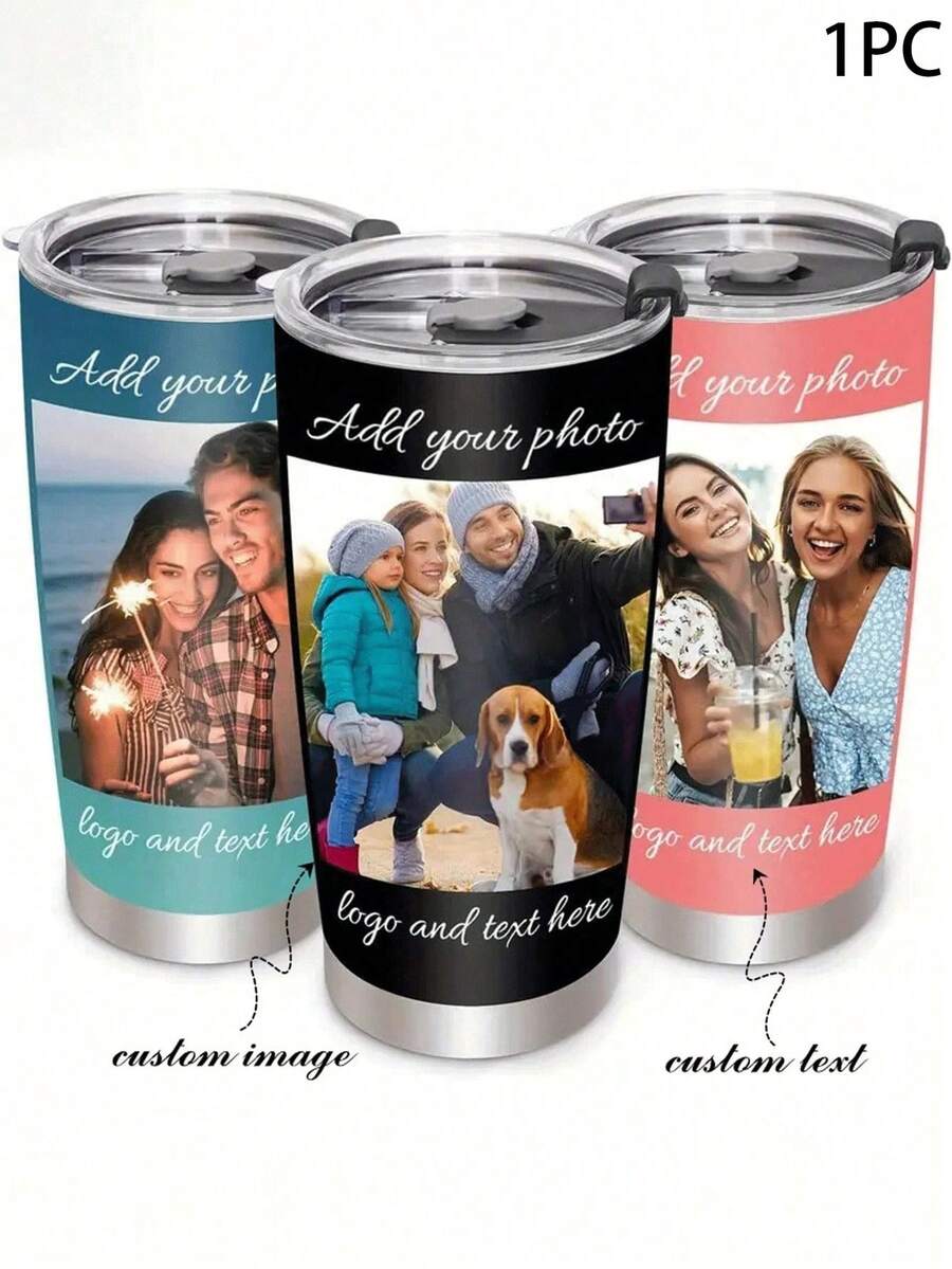 20 Oz Custom Stainless Steel Travel Cup - Can Print Photos And Text, Double-Layer Insulation Design, Gift For Birthdays, Anniversaries, Mother's Day, Father's Day, Graduation Gift, Personalized Gift - Multicolor - View 1