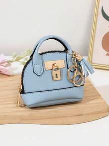 CHARM INFINITE Dompet Koin Gantungan Kunci Kubah Mini, Tas Penyimpanan Earphone Kulit PU dengan Kunci dan Rumbai, Tas Penyimpanan Portabel Wanita, Aksesori Gantungan Tas yang Lucu - MultiWarna - View 25