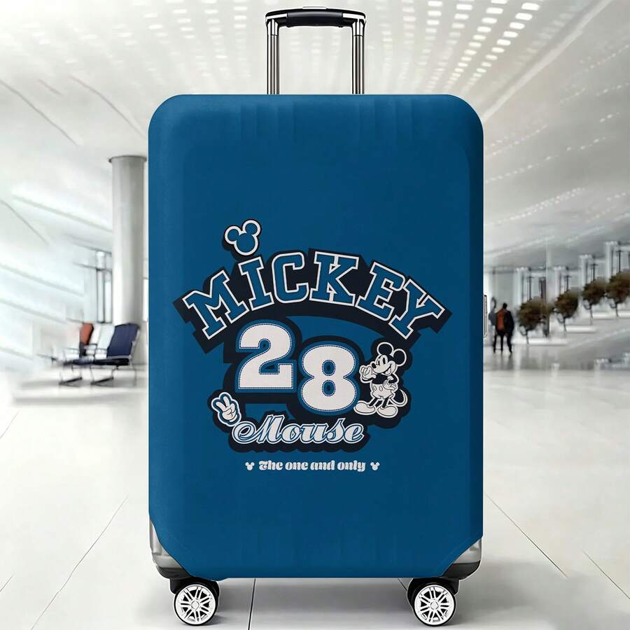 Disney Mickey Mouse Luggage Cover, With "MICKEY 28" Logo "The One And Only" Slogan, Classic Mickey Figure & Peace Sign Design Suitcase Protector Suitable For Travel Lovers - Color - View 1