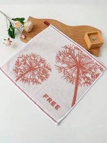1 Piece Of Reddish-Brown Pure Cotton Bath Towel Or Kitchen Small Towel Or Square Towel, Dandelion Pattern, Absorbent And Quick-Drying, Suitable For Both Men And Women All Year Round, Suitable For Bathroom, School, Travel, Festival Gift, Home - Reddish-brown - View 9