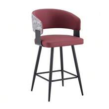 Modern Upholstered Dining Chair With Backrest And Armrests, Minimalist Restaurant Chair For Home, Kitchen, Hotel, Showroom, Mid-Century Style - 紅色 - 查看 1