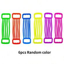 6pcs Random Color Soft Elastic Rope Set - Soothing, Suitable For Sensory Play And Finger Activities, Great Choice For Party Gifts, Soothing Arm Strength Stretcher, Colorful Elastic Rope Resistance Band, Made Of Durable High-Quality Material - multicolor - View 10