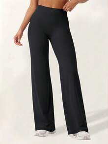 DINBEY 2 Pcs Women's High Waist Butt Lifting Flare Leg Yoga Pants, Stretchy No See-Through Sports Leggings - Black - View 2