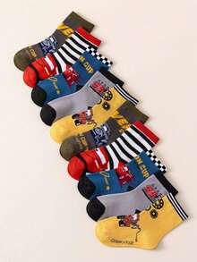 10/5/1入 Disney Cars 兒童厚款禮品襪 男孩冬季小車地板襪 聖誕新年趣味創意襪 - 彩色 - 查看 18