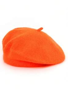 1pc Unisex Retro Solid Color Beret Hat, Suitable For Spring And Autumn, French Vintage Wool Felt Hat, Multiple Colors Available, Fashionable Minimalist Artist Style Hat, Classic Design, Summer, Beach - Multicolor - View 19