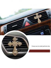 1pc Cross-Shaped Car Air Vent Fragrance Clip, Car Air Vent Decor, Cross-Shaped Car Air Conditioner Vent Fragrance, Car Decoration, Car Interior Accessories, Gift For Women - Multicolor - View 13