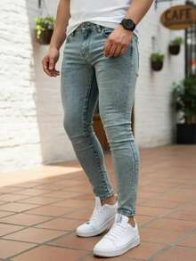 Premium Skinny Basic Jeans 019 2% Elastane - 銀色 - 查看 8