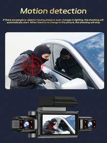 4-Channel Dash Cam, Front, Rear And Interior Monitoring, Dual Left And Right Cameras For Cars, With Night Vision, G-Sensor, WDR, Loop Recording, Motion Detection, Supports Wi-Fi Connection, Car Accessories, Battery Capacity: 150mAh - A - View 2
