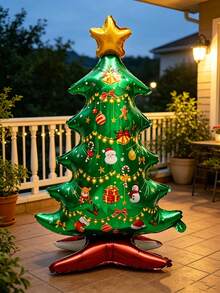 1 Christmas Tree-Shaped Balloon, Suitable For Christmas-Themed Events, Holiday Parties, Outdoor Yard Decorations, Storefront Displays, Creating An Indoor Atmosphere, Themed Decorations, Festive Occasions, - Christmas Tree Balloons - View 6