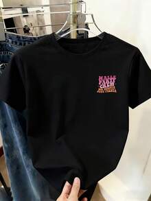 New Women's Top, Perfect For Island Carnival Parties, Featuring The Letter Print 'MALLE PARTY CREW NO SIESTA JUST FIESTA', Casual Short-Sleeved Crew Neck Sports Top - 白色 - 查看 8