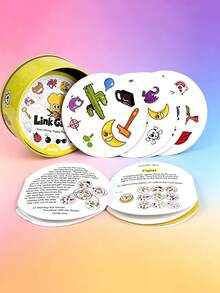 Metal Box/Paper Box Fast Matching Game Cards, Suitable For Family And Friends Games, Holiday Games, Halloween And Christmas Gifts - Multicolor - View 1