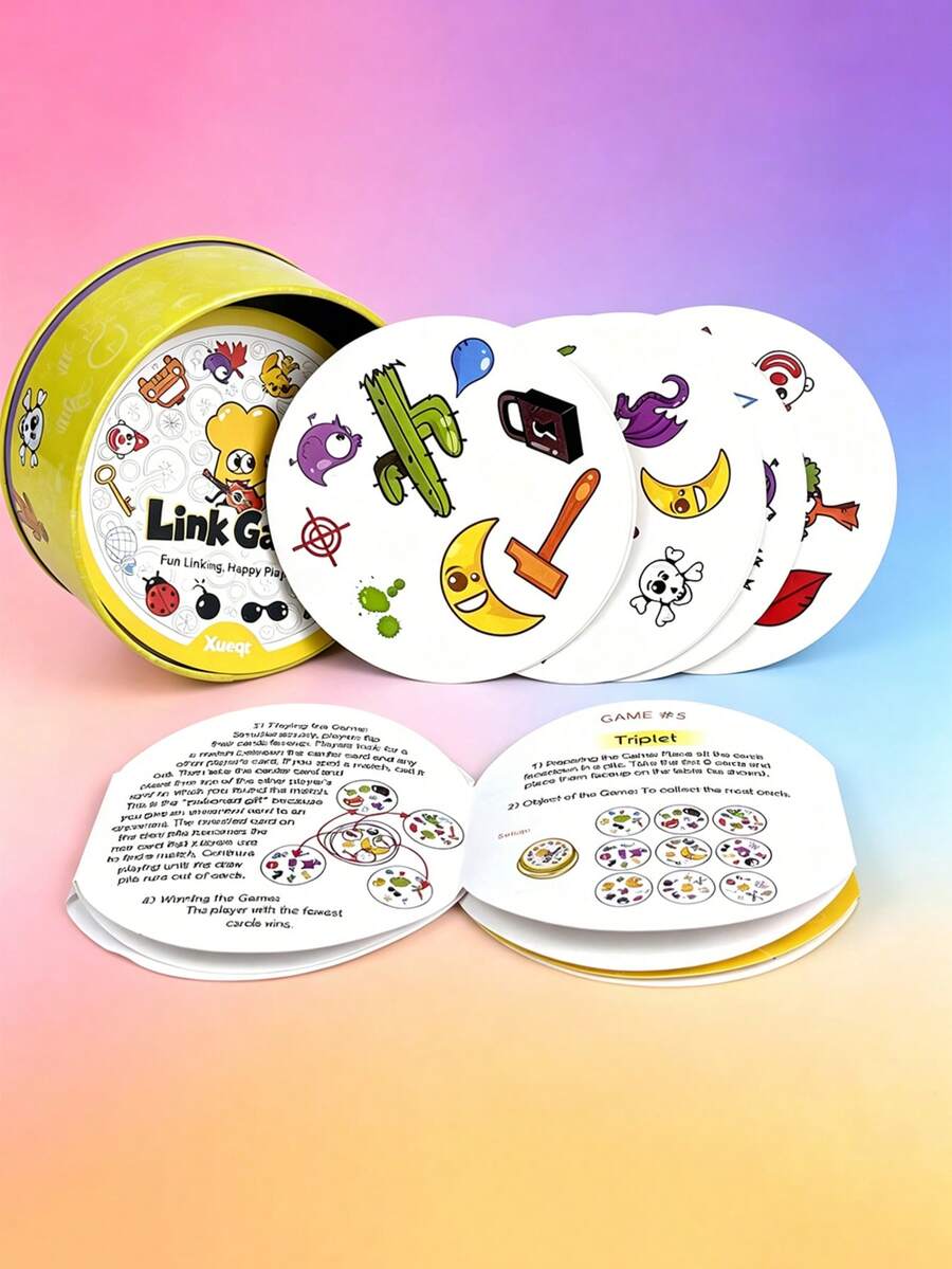 Metal Box/Paper Box Fast Matching Game Cards, Suitable For Family And Friends Games, Holiday Games, Halloween And Christmas Gifts - Multicolor - View 1