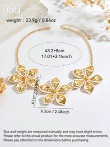 OOQ 1 pieza Collar de cadena con decoración de flor grande de 5 pétalos exagerada, elegante y minimalista, estilo INS fresco, versátil y de moda simple, regalo para amigos y familiares para vacaciones en la playa, festival de música y fiesta (tejido a mano de paja de rafia, dirección y forma aleatorias) - Blanco - Ver 2