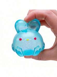 1pc Jelly Hops Glitter Bunny Squishy Toy, Soft Sensory Squeeze Fidget, Calming Glitter Rabbit Stress Relief For Adults, Cute Decompression Toy, Perfect Birthday Holiday Gift, Adult Focused Relaxing Ornament - Multicolor - View 3