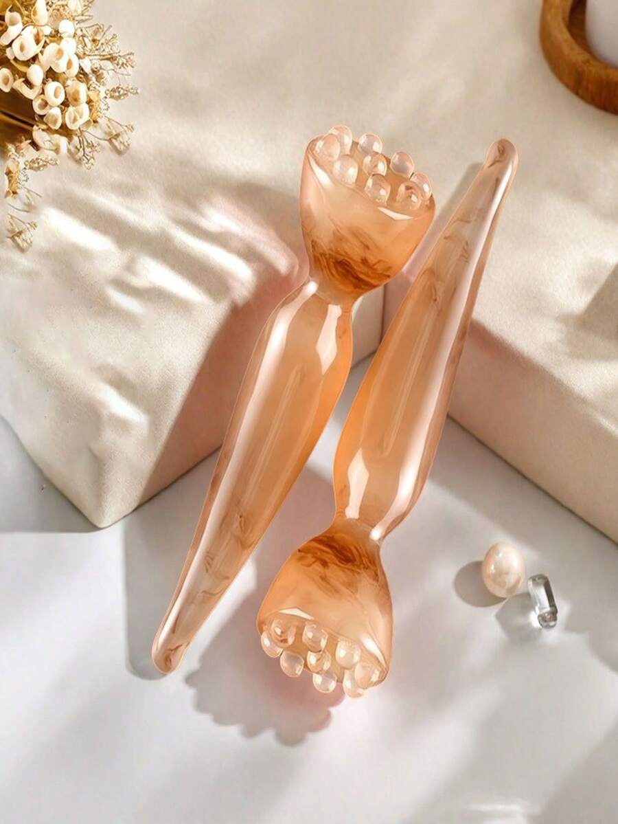1/2pcs Lotus Pod Massage Stick, Multi-Color Available, Facial Stress Relief, Eye Lifting, Acupoint Relaxation, Head Relaxation, Foot Sole Relaxation, Full Body Universal Relaxation Tool, 9-Bead Integrated Stick, Women's Body Relaxation Tool - View 1