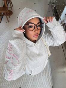 Sudadera Deportiva Casual de Verano para Mujer, Estilo Universitario a Rayas, Color Negro-Blanco-Gris - Gris Claro - Ver 1
