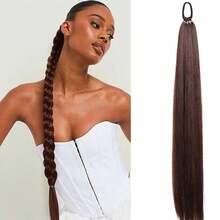 Braidable Synthetic Long Twisted Dreadlock Ponytail Hair Extension, Women's Side Twisted Braid Hair Bundle, Volume-Boosting Hair Piece For Nightclub, Performance, And Double Ponytails - Multicolor - View 5