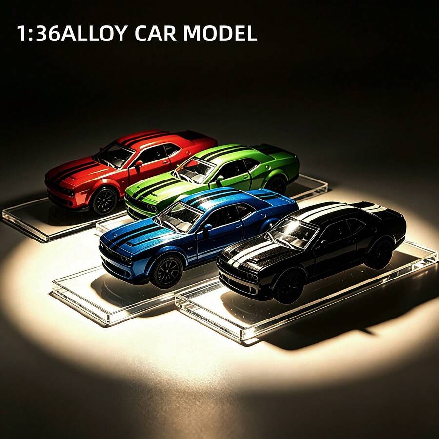 熱銷 Hellcat 美式肌肉車 1:36 合金車模，合金車身 | 可開門 | 慣性驅動，跑車設計，細節逼真，耐用抗震，桌面/車內裝飾，車模收藏，生日禮物，男孩/女孩遊戲