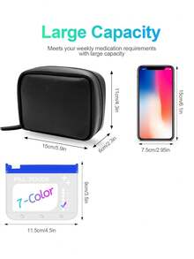A8 Waterproof Pill Box Set, 2 Times A Day Large Capacity 7-Day Pill Organizer, With 7 Color-Coded Storage Bags, Reusable Travel Pill Box - Multicolor - View 9
