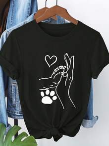 Short-Sleeved T-Shirt With Print 8076 - Dark - View 1