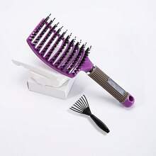 Juego de peine rizador y garra desenredante de doble propósito, diseñado para cabello rizado, diseño rosa colorido, apto para uso en seco y húmedo, el diseño curvo proporciona ventilación y función de masaje - Multicolor - Ver 9