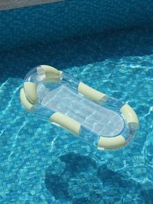 Cute Macaron Color Pool Float Set, Glitter Sequin Inflatable Swim Ring + Mesh Water Hammock Lounge Chair, Essential For Adult Summer Vacation - Multicolor - View 5