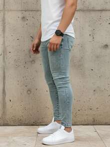 Premium Skinny Basic Jeans 019 2% Elastane - 銀色 - 查看 4