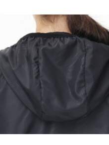 大尺碼女款輕量連帽外套，秋季戶外運動夾克，純色休閒長袖外套 - 黑色 - 查看 11